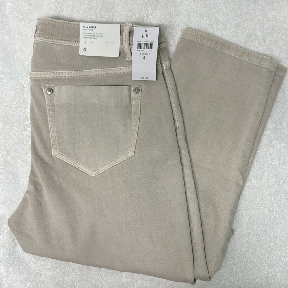 J. Jill Slim Ankle Jean in Light Pebble Size 4